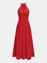 Back Bow Halter Neck Maxi Dress