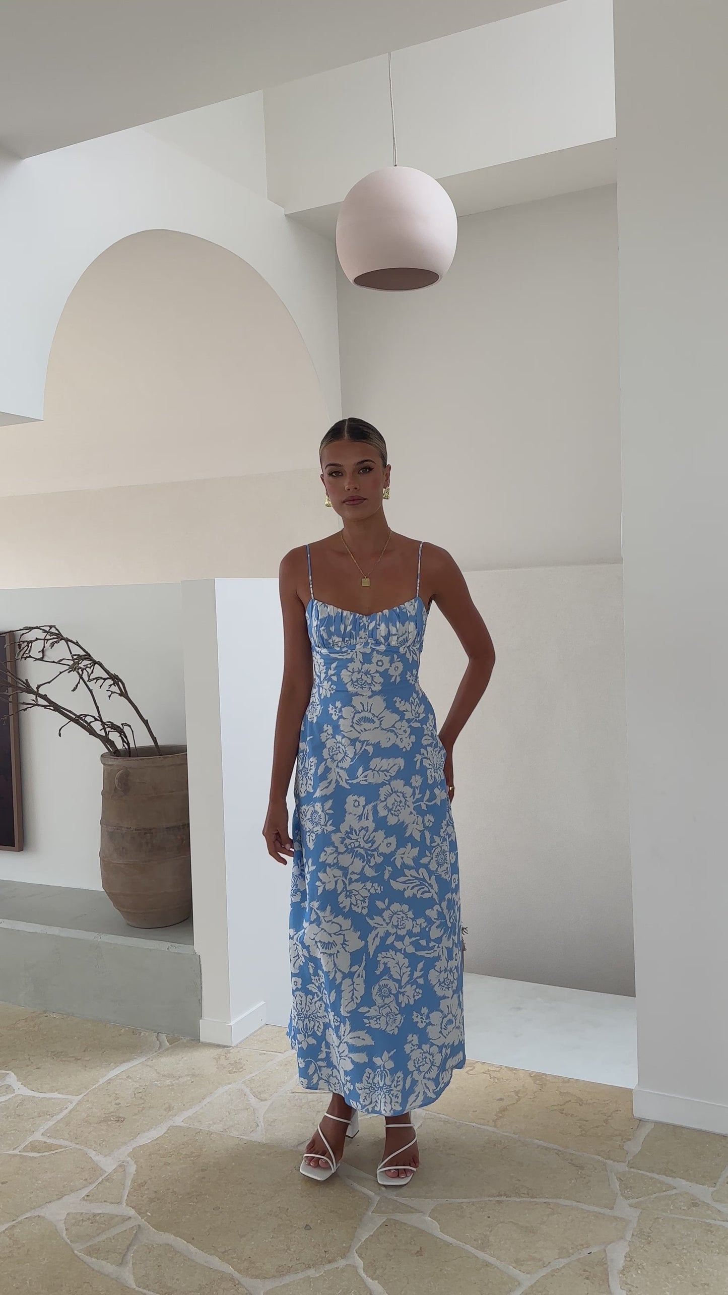 Margie Midi Dress - Blue Floral